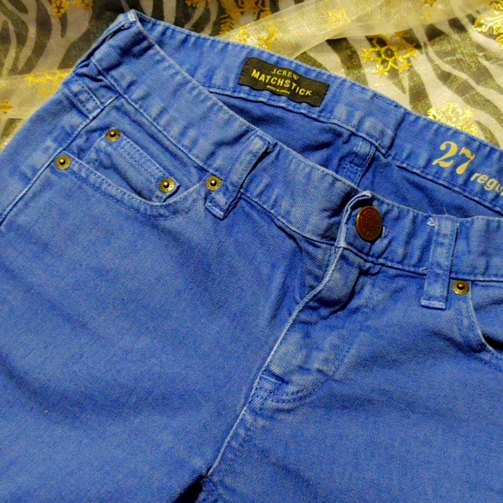 J. Crew Matchstick Jeans Cobalt Blue 27 Reg
